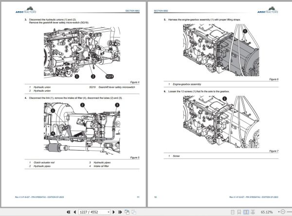 Landini Tractor REX 4 080 to 4 120 V F S GT Service Manual and Diagrams 6705547A2 2