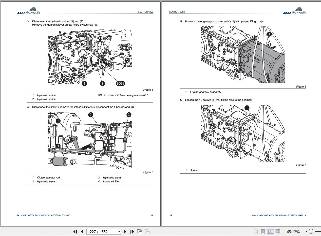 Landini Tractor REX 4080 to 4120 VFSGT Service Manual and