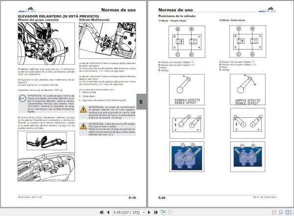 Landini Tractor Rex 3 060 3 070 3 080 F GE Operation and Maintenance Manual 6671252A3 ES 2
