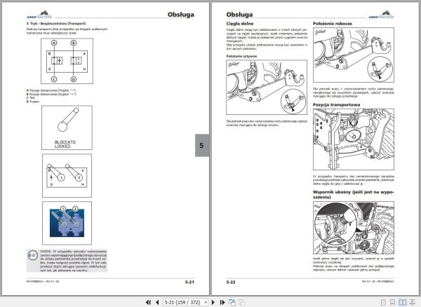 Landini Tractor Rex 3 060 3 070 3 080 F GE Operation and Maintenance Manual 6708055A2 PL 2