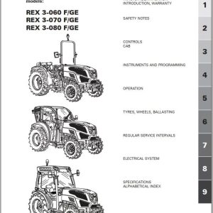 Landini Tractor Rex 3 060 F to Rex 3 080 GE Operation and Maintenance Manual 6671250A4 1