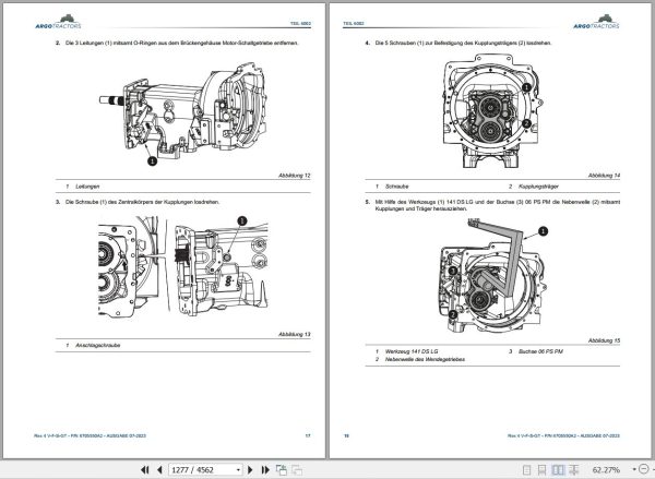 Landini Tractor Rex 4 080 4 090 4 100 4 110 4 120 V F S GT Service Manual and Diagrams 6705550A2 DE 2