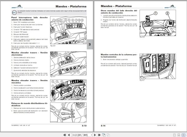Landini Tractor Rex 4 080 GE to Rex 4 120 GT Operation and Maintenance Manual 6695505A1 ES 2