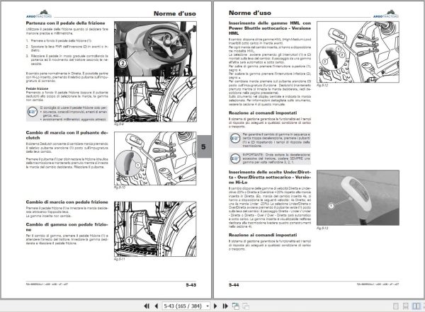 Landini Tractor Rex 4 080 GE to Rex 4 120 GT Operation and Maintenance Manual 6695520A1 IT 2