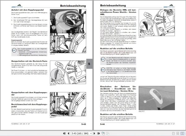 Landini Tractor Rex 4 080 GE to Rex 4 120 GT Operator Maintenance Manual 6695508A1 DE 2