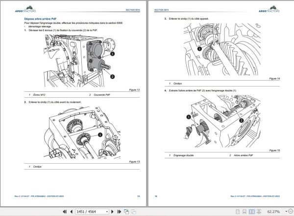 Landini Tractor Rex 4 080 to 4 120 V F S GT Service Manual and Diagrams 6705548A2 FR 2
