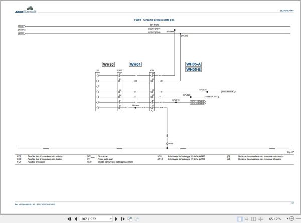 Landini Tractor Rex 80 90 100 110 120 F GT GE Service Manual and Diagrams 6696101A1 IT 3