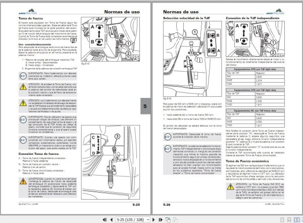 Landini Tractor Super 90 100 110 115 120 Operation and Maintenance Manual 6720177A1 ES 2