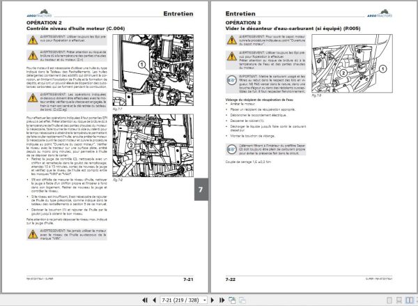 Landini Tractor Super 90 to Super 120 Operation and Maintenance Manual 6720176A1 FR 2