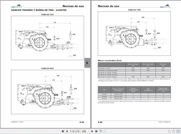 Landini Tractor Trekker 4 085 to 4 120 F M Operation and Maintenance Manual 6696776A1 ES 2