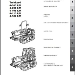 Landini Tractor Trekker4 4 085 F M to 4 120 F M Operation and Maintenance Manual 6696760A1 IT 1
