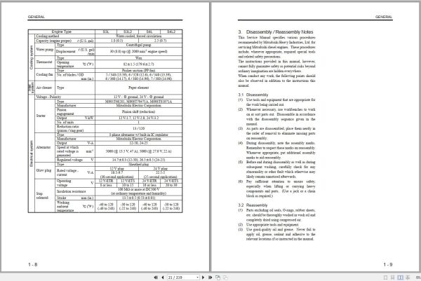 Mitsubishi Engine S3L S3L2 S4L S4L2 Service Manual 99619 12140 1