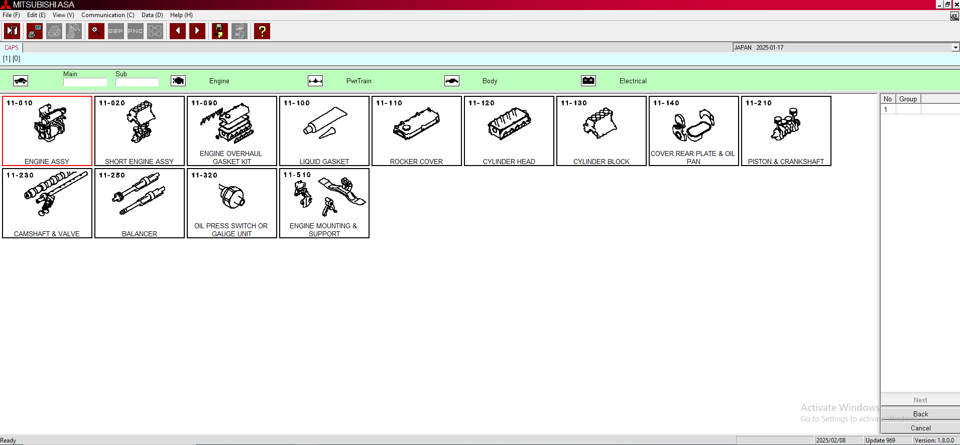 Mitsubishi MMC ASA 01.2025 Spare Parts Catalog Program How To Install