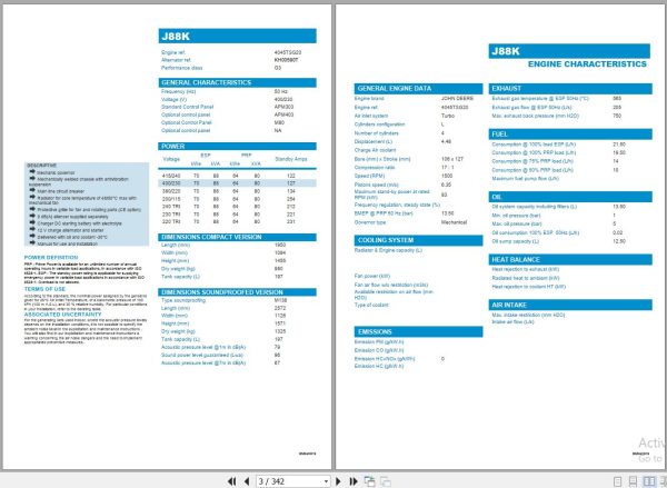 SDMO Generators J88K User and Maintenance Manual 33504439102NE 0 2