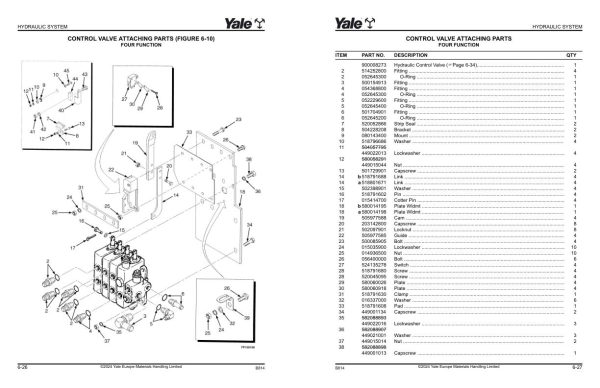 Yale Forklift B814E ERC16 20AAF ERP16 20AAF Parts Manual 524201837 04 2024 1