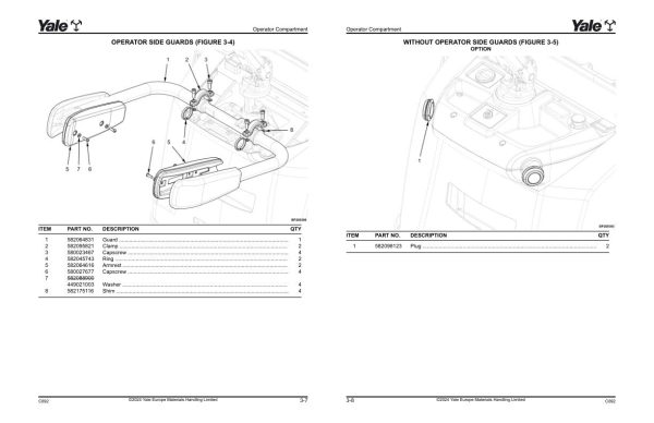 Yale Forklift C892E MS20XD Parts Manual 550256981 05 2024 1