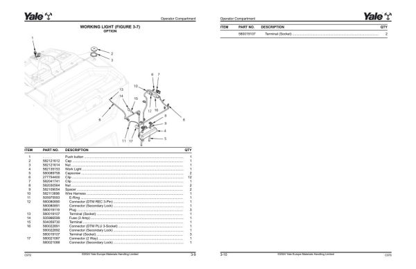 Yale Forklift C979E MP20XV Parts Manual 00530362 02 2024 1