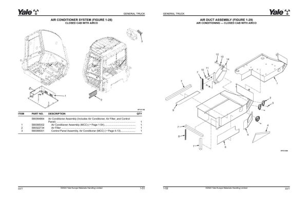 Yale Forklift E877E GDP130EC GDP140EC GDP160EC Parts Manual 550036315 05 2024 1