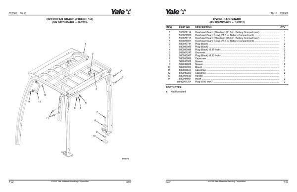 Yale Forklift G807 ERP030VT ERP035VT ERP040VT Parts Manual 524308693 03 2024 1
