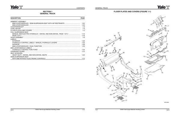 Yale Forklift G818E GLC40VX GLC45VX GLC55VX GLC55SVX Parts Manual 550118396 05 2024 1