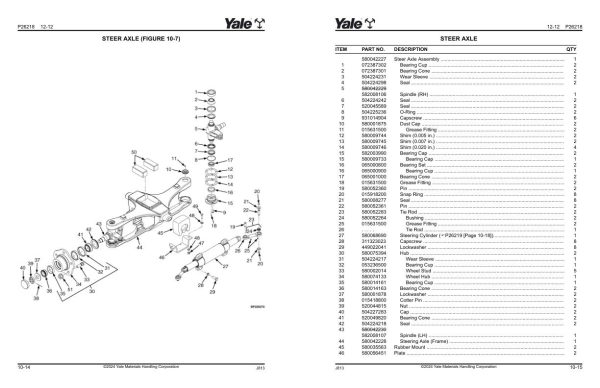 Yale Forklift J813 GP80VX to GDP120VX Parts Manual 550068677 02 2024 1