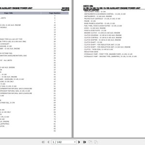 AGCO Allis Auxiliary Engine Power Unit G 138 G 149 G 160 Parts Catalog 9001563B 1
