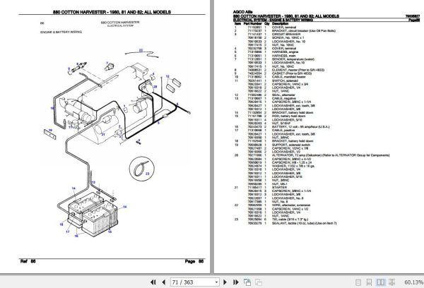 AGCO Allis Cotton Harvester 880 Parts Catalog 79005827 3