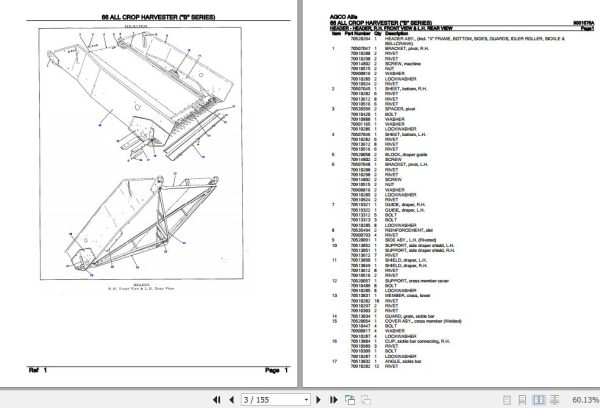 AGCO Allis Crop Harvester 66 Parts Catalog 9001576A 2