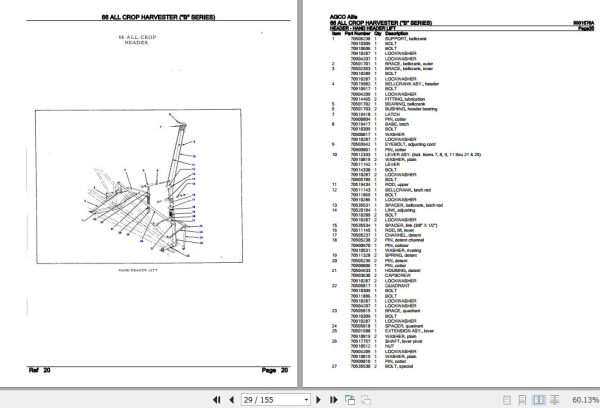 AGCO Allis Crop Harvester 66 Parts Catalog 9001576A 3