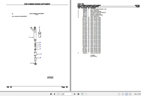 AGCO Allis Cummins Engine Supplement 9755 Parts Catalog 79021596 3