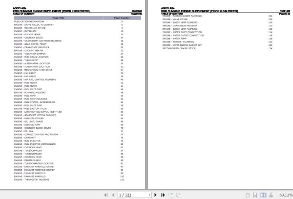 AGCO Allis Cummins Engine Supplement 9785 Parts Catalog 79021602 1