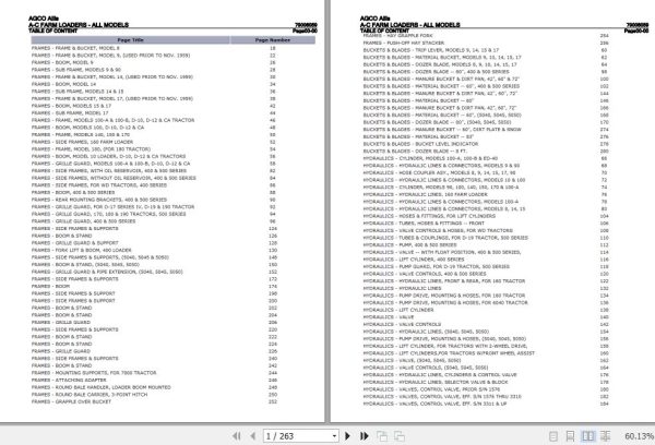 AGCO Allis Farm Loaders A C Parts Catalog 79006059 1