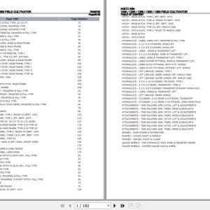 AGCO Allis Field Cultivator 1000 1200 1250 1300 1350 Parts Catalog 79005792 1