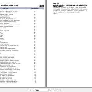 AGCO Allis Planter 385 Pull Type Tool Bar 4 6 8 And 12 Row Parts Catalog 79010158 1