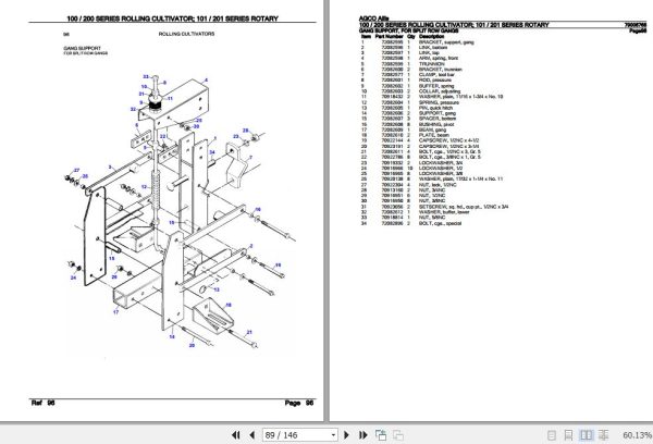 AGCO Allis Rolling Cultivator 100 200 Series Rotary 101 201 Series Parts Catalog 79006768 2