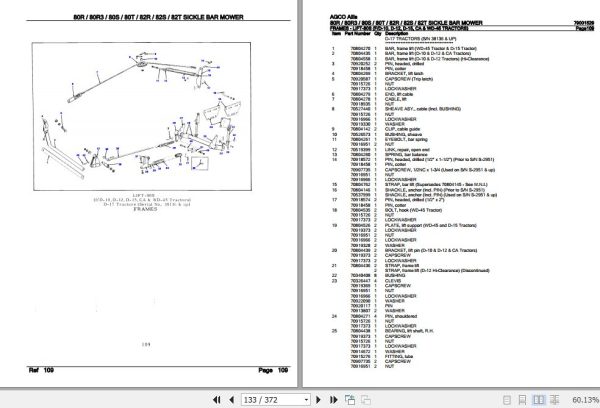 AGCO Allis Sickle Bar Mower 80R 80R3 80S 80T 82R 82S 82T Parts Catalog 79001529 3