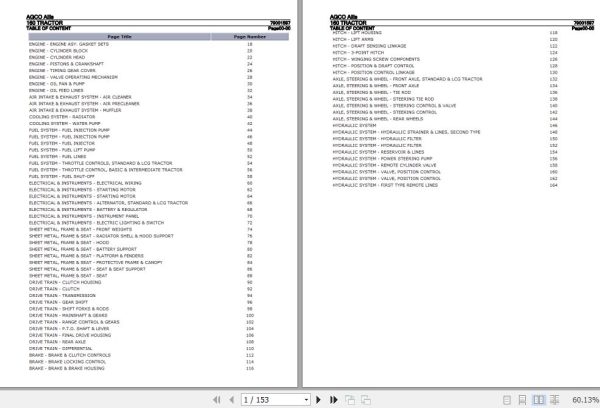 AGCO Allis Tractor 160 Parts Catalog 79001597 1