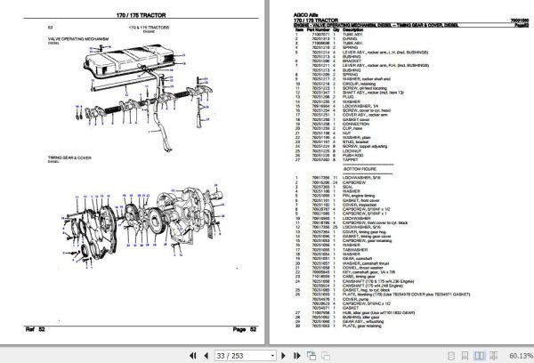 AGCO Allis Tractor 170 175 Parts Catalog 79001560 3