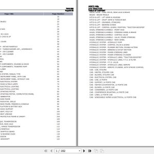 AGCO Allis Tractor 210 Parts Catalog 79001598 1