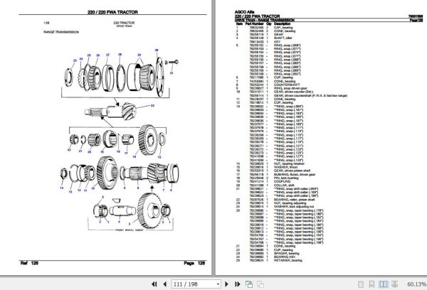 AGCO Allis Tractor 220 220FWA Parts Catalog 79001596 3