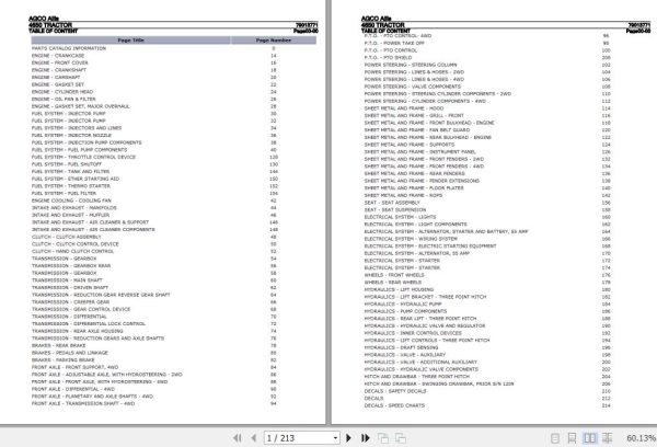 AGCO Allis Tractor 4650 Parts Catalog 79013771 1