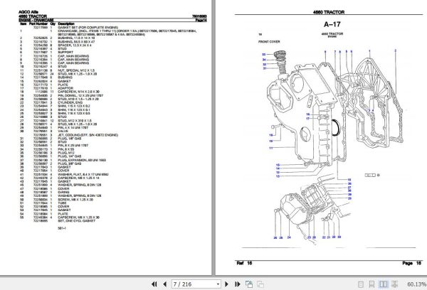 AGCO Allis Tractor 4660 Parts Catalog 79016063 2