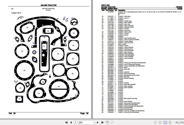 AGCO Allis Tractor 4W 305 Parts Catalog 79006380 2