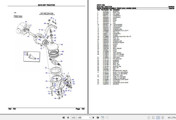 AGCO Allis Tractor 5215 HST Parts Catalog 79008076 3
