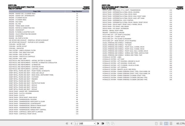 AGCO Allis Tractor 5215 Synchro Shift Parts Catalog 79009297 1