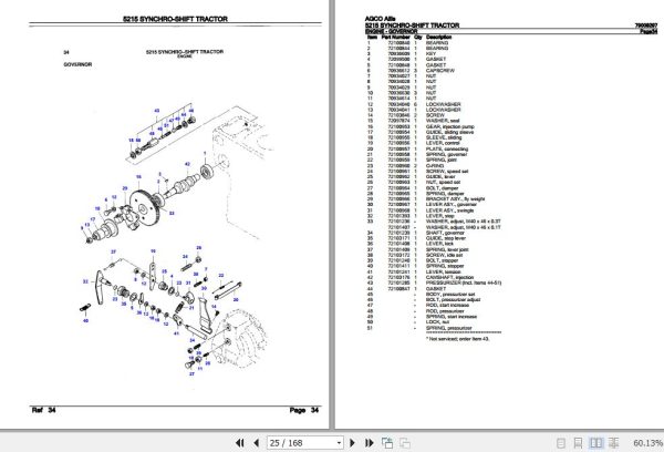 AGCO Allis Tractor 5215 Synchro Shift Parts Catalog 79009297 2