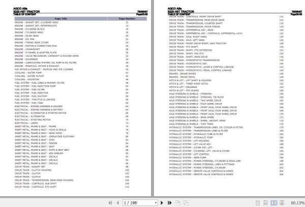 AGCO Allis Tractor 5220 HST Parts Catalog 79009487 1