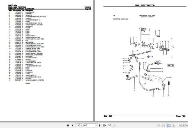 AGCO Allis Tractor 5660 5650 Parts Catalog 79016723 3