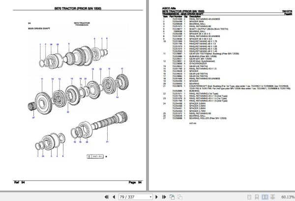 AGCO Allis Tractor 5670 Parts Catalog 79013775 3