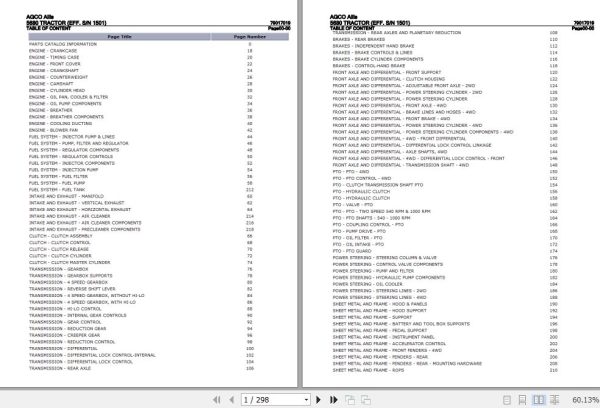 AGCO Allis Tractor 5680 Parts Catalog 79017019 1